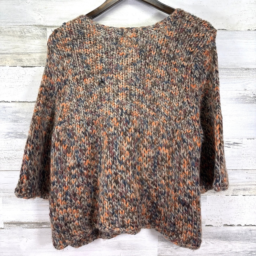 Relativity Brown Orange Chunky Knit Wool Mohair Alpaca Loose Cardigan Sweater 1X - Picture 2 of 8